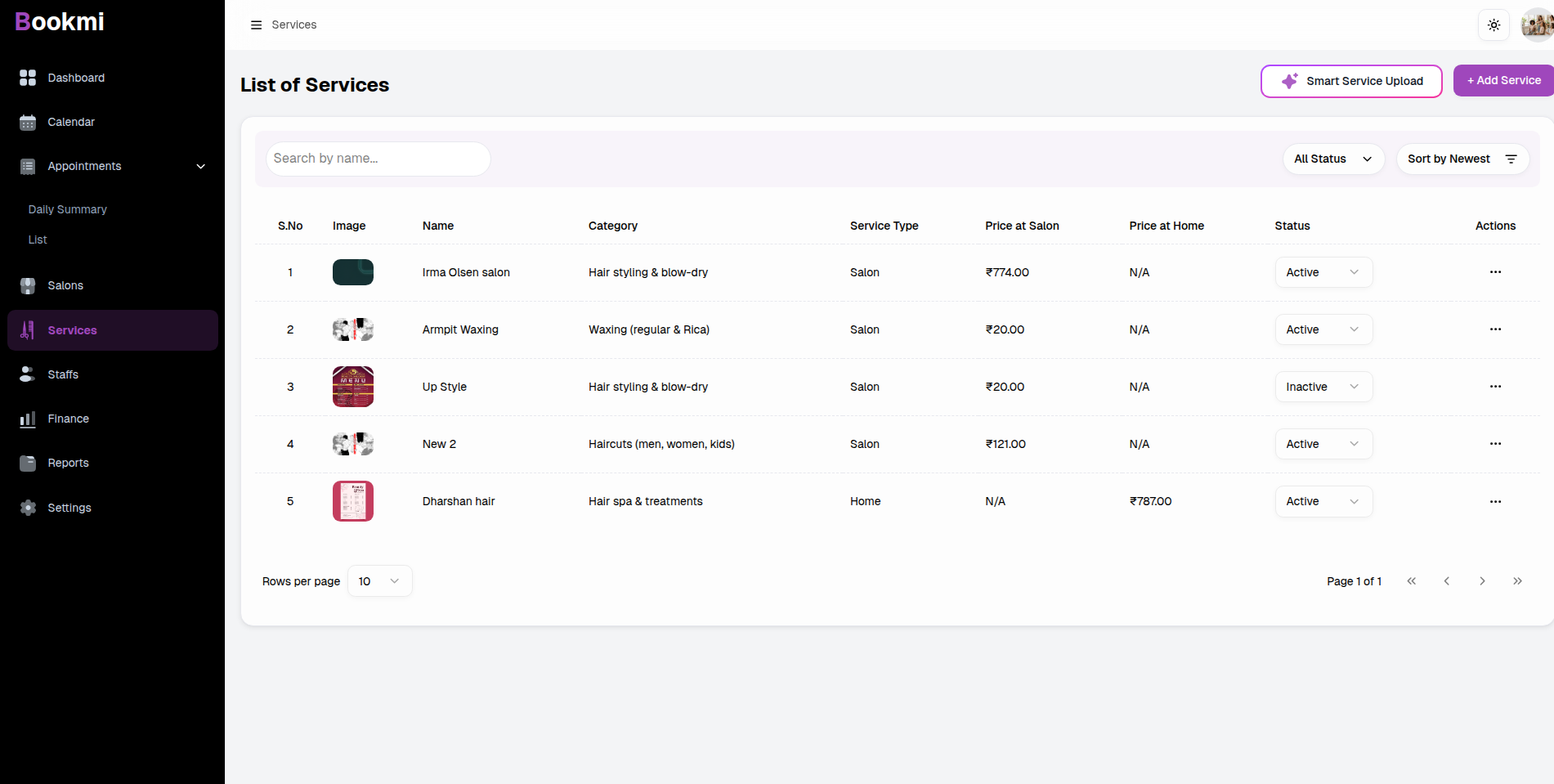 Smart Dashboard Interface
